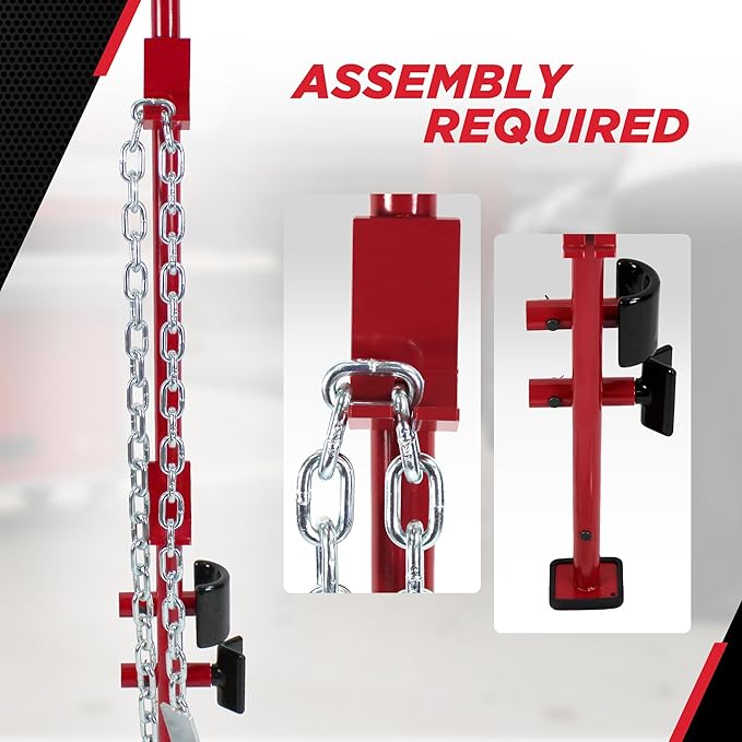 Champ Leverage Bar - 52” Alignment, Prying, and Pulling Stick with 3 Interchangeable Rubber Feet and 6 ft Chain Hook for Auto Body Frame and Panel Repair