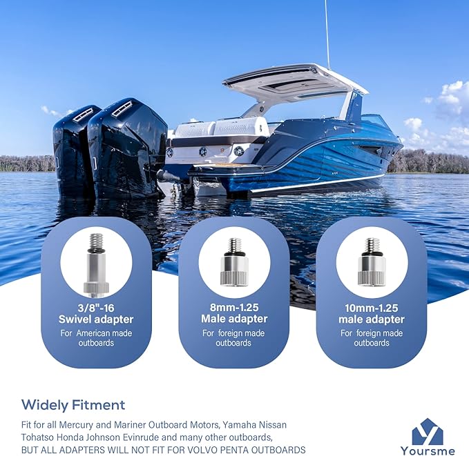 Upgrade Lower Unit Gear Oil Pump for Standard Quart Bottles, Come with 3/8in 8mm 10mm Metal Adapters, Fit All Mercury and Mariner Outboards