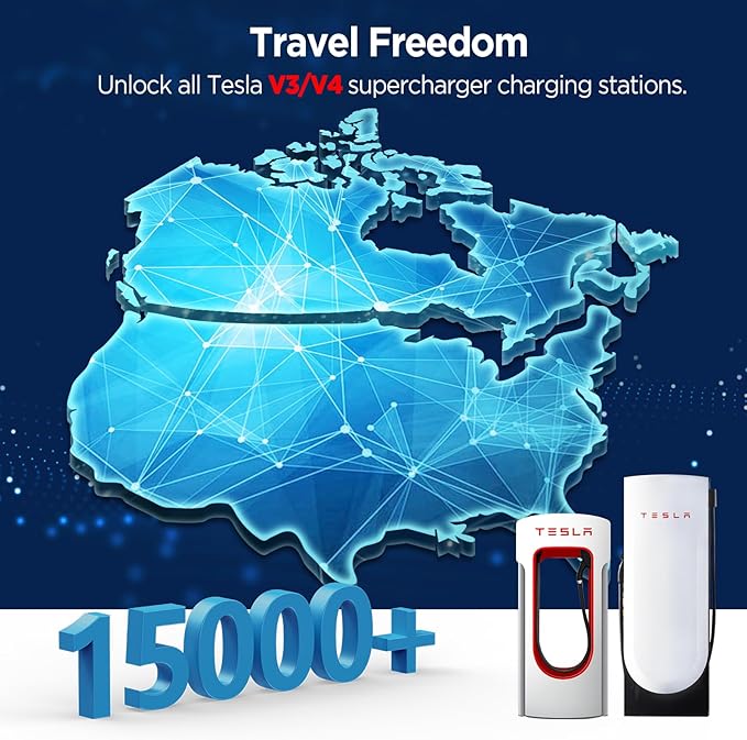 Nacs to CCS1 Adapter, 500A/1000V Tesla Charger Adapter, DC Adapter Fit for Ford, Rivian, GM, Volvo, Polestar, Nissan, Mercedes-Benz, Hyundai, Lucid, Kia, Genesis, and Honda Prologue EVs