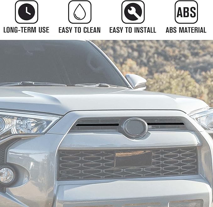 Jimen Compatible with Toyota 4Runner 2020-2022, Front Center Grille Inserts Cover Exterior Trim Accessories (Matte Black)