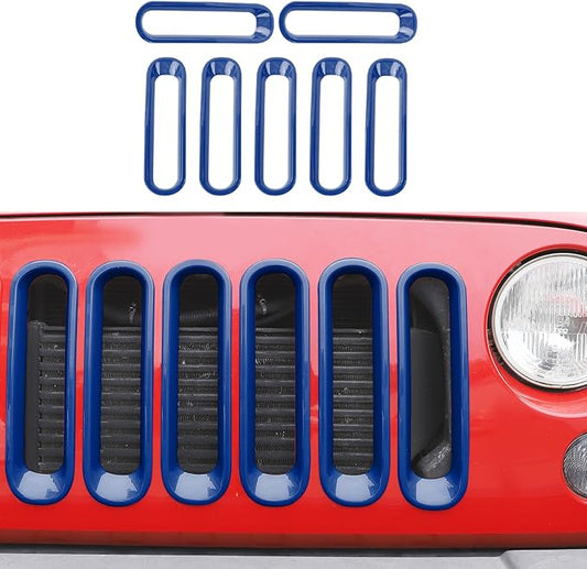 JK Grill Inserts Front Grille Mesh no Mesh Cover Guard for Jeep Wrangler JK 2007-2017 Clip-on Grille Accessories