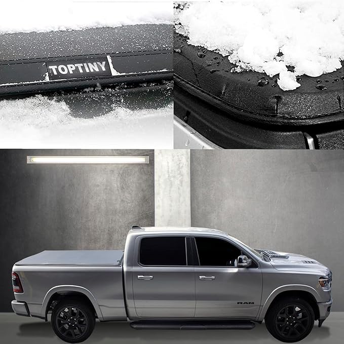 Soft Folding Truck Bed Tonneau Cover |TSTF022|Fits 2016-2026 Toyota Tacoma w/OE Track System 6' 2" Bed (73.7")