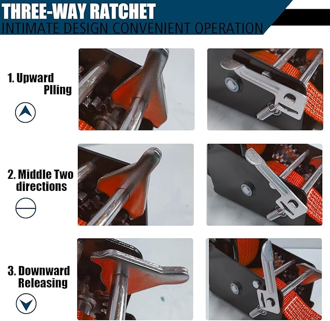 Heavy Duty Boat Trailer Winch,HandCrank Winch 3500lbs Capacity with 32FT Strap,2-Way Ratchet 4:1/8:1 Gear Switchable Hand Crank Winch for Boat,Trailer,Truck,RV,ATV and Jet Ski