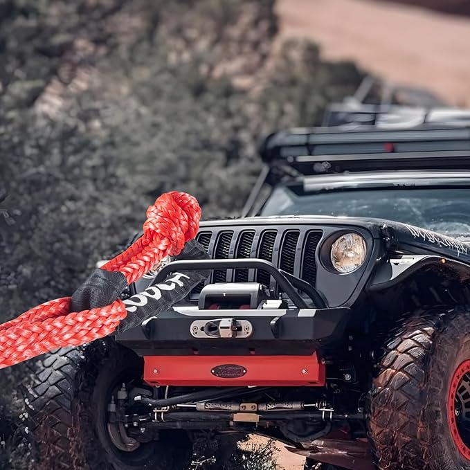 Soft Shackle,Synthetic Soft Shackle 0.8" X 24" Light Weight (56,000 LBS Breaking Strength) with Extra Sleeves for ATV Sailing SUV Off Road Towing