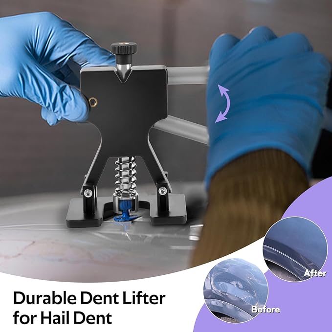 Paintless Dent Repair Kit with Slide Hammer – Auto Dent Puller Tool Set with Multi-Size Heads, Line Board,100W Glue Gun & Storage Bag for Car Door,Hood,Body,Roof