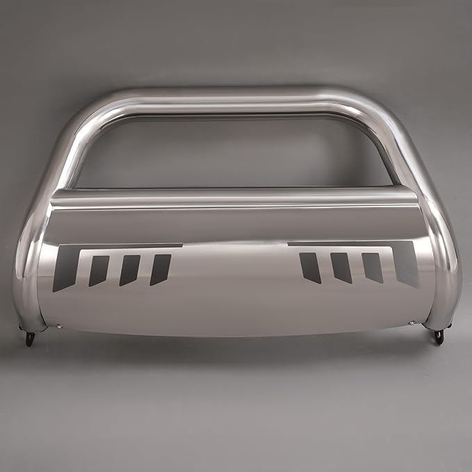 KUAFU Front Bull Bar Compatible with 2022 2023 2024 2025 Nissan Frontier Pickup Truck 3” Front Bumper Brush Grille Grill Guard Stainless Steel Polishing Silvery