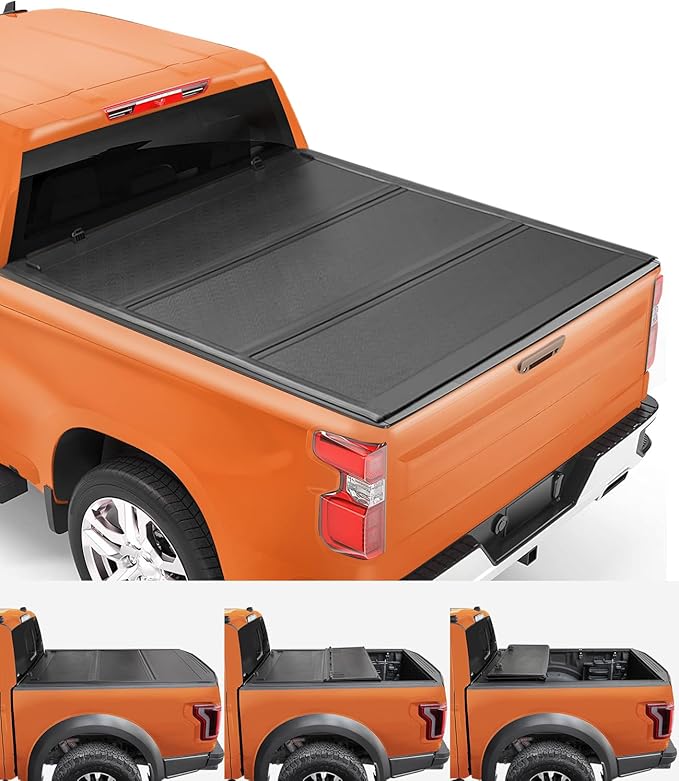 TIPTOP Low Profile Hard Folding Truck Bed Tonneau Cover Fits 2020-2025 Chevy Silverado/GMC Sierra 2500 HD/3500 HD with 6.9ft Bed (82.2in) |TLX3|