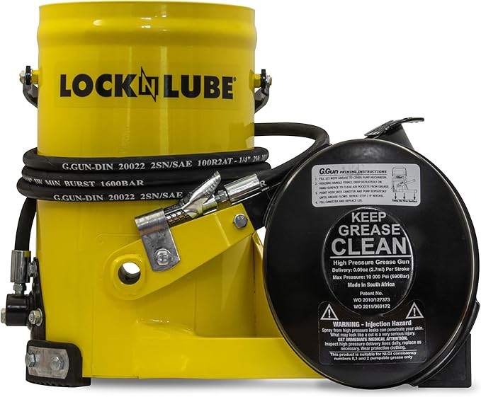 G.Gun Grease Gun - Fast & Easy Greasing. 10,000psi Output. Hands Free Foot Operation & Pressure Relief Valve. Mess & Waste Free, with G.Coupler & 2m Hydraulic Hose. Heavy Duty Industrial Strength