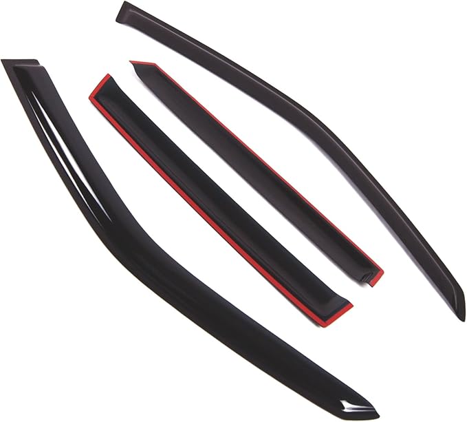 Tuningpros WD2-390 Dark Smoke 4 Pcs Set Window Visor (Outside Mount) Deflector Rain Guard Compatible with 2009-2013 Subaru Forester