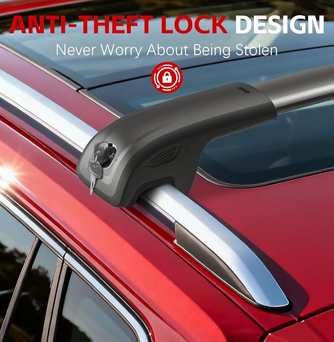 Roof Rack Cross Bars Compatible with Subaru Ascent 2019-2026 & Volkswagen VW Atlas 2017-2026, 300lbs Capacity Aluminum Anti-Rust Crossbars for Roof Cargo Luggage Carrier