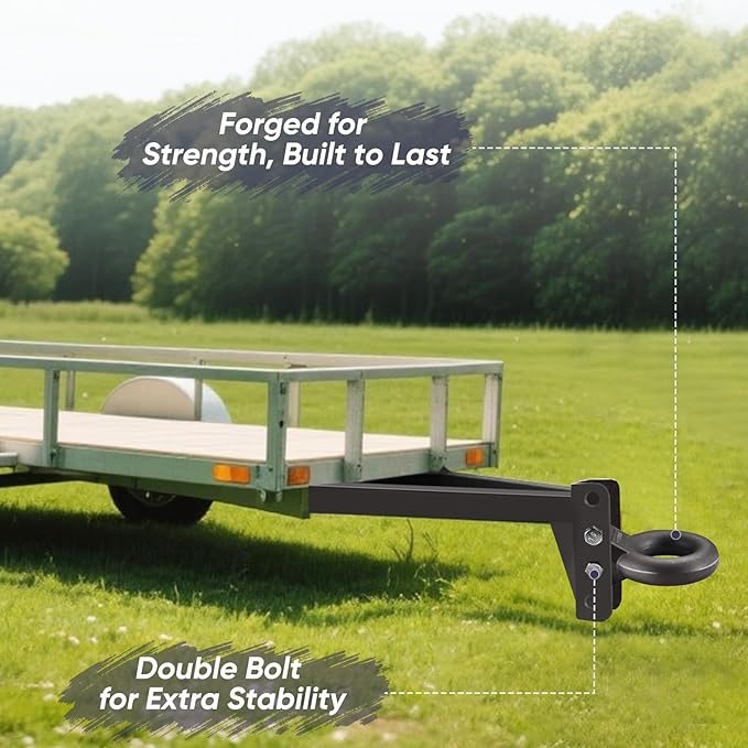 Pintle Hitch Lunette Ring, Forged Steel Pintle Hitch with Lunette, Tow Eye - Trailers and Towing Accessories