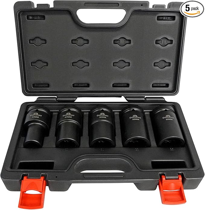 Counteract Socket Pro – 6 Way Socket 5pc Set - 17mm, 27mm, 30mm, 33mm, 35mm - 1" Drive