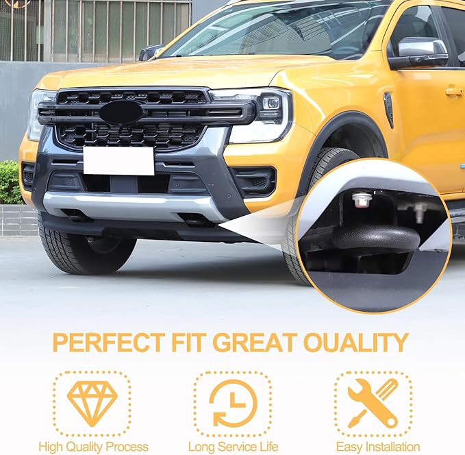 Car Tow Hook Protective Cover Compatible with Ford Ranger 2023-2025 Rubber Front Bumper Tow Ring Pull Ring Protective Case Trailer Pull Ring Trim Cover Exterior Accessories Tow Hook Covers (Black)