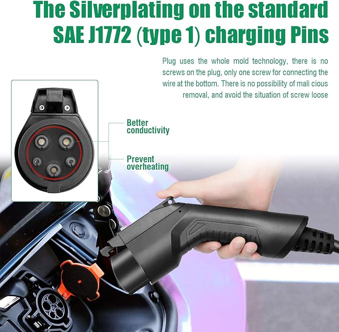 40A EV Charger Level 2 Station,9.6KW NEMA14-50 Wall Electric Vehicle Charging Station for Electric and Hybrid Vehicles with 20ft Charging Cable