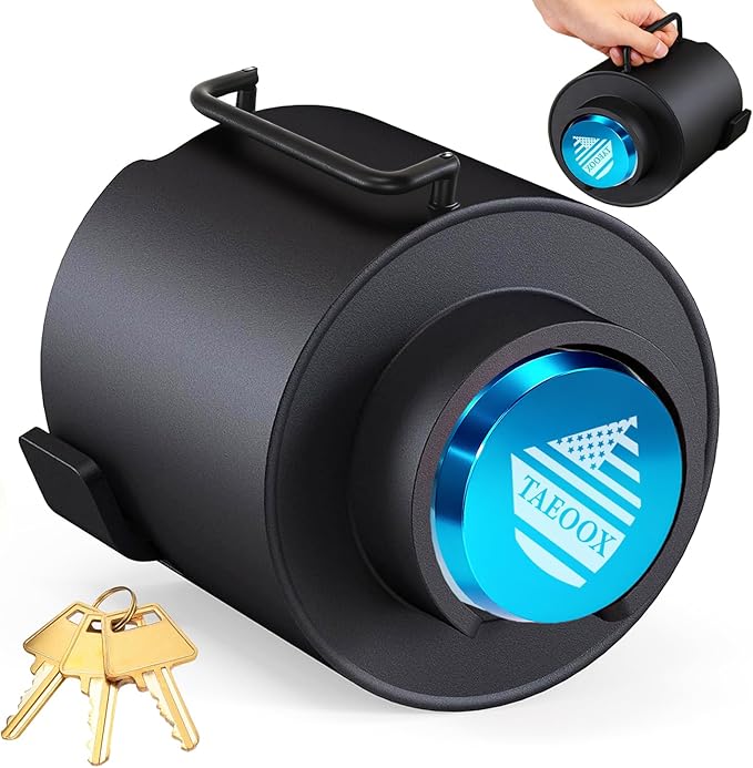 Upgraded Trailer Lock Fits 2 5/16 Inch Coupler, Heavy-Duty Trailer Hitch Locks, Pry-Resistant & Anti-Theft Trailer Coupler Lock, Accessories for Trailer/RV/Boat (Trailer Lock with Handle)