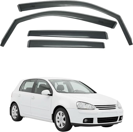 in-Channel Car Window Rain Guard Compatible with VW Golf5 mk5 5-Door fit:2004-2008 4pcs, Taiwan Made Precise & Transparent Car Wind Deflectors No Water Leakage Visors