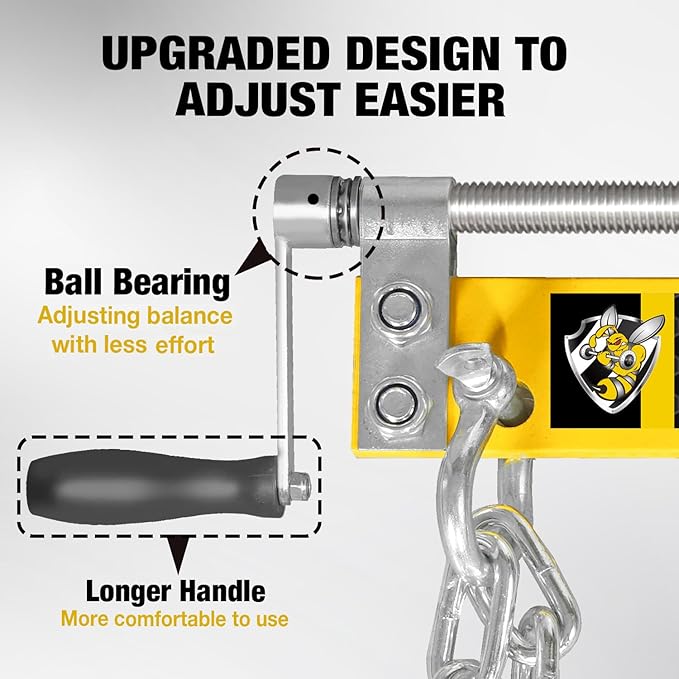 YELLOW JACKET Engine Leveler 1500lbs Steel Engine Hoist Shop Crane with Ball Bearing and Adjustable Handle