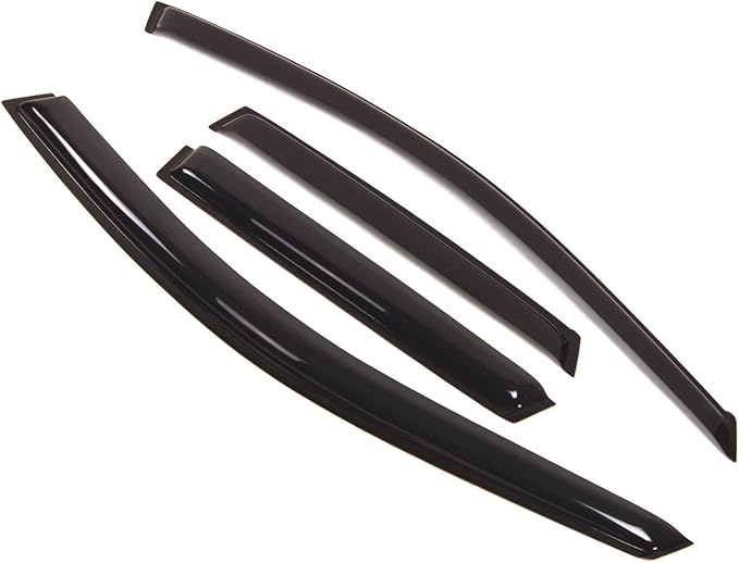 Tuningpros WD2-003 Dark Smoke 4 Pcs Set Window Visor (Outside Mount) Deflector Rain Guard Compatible with 2007-2012 Acura RDX