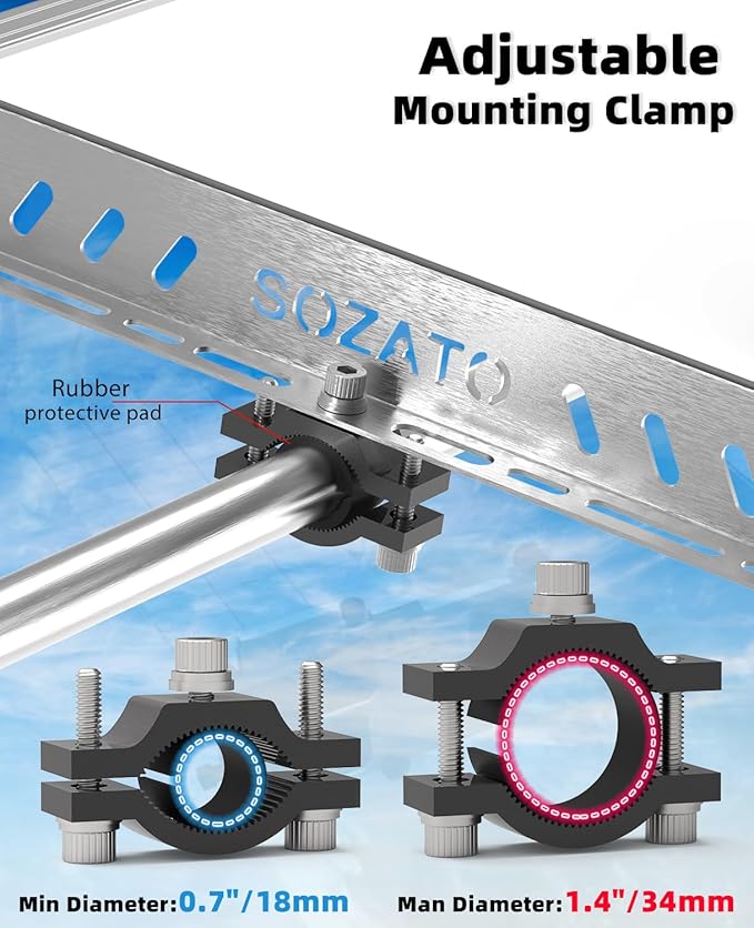 Starlink Mini Mount with Aluminum Frame, Multiple Installation Options for Aluminum Profile, Roof, Vehicle,Tube, Ladder, Starlink Mini Accessories for Car Roof Rack, RV, Boat, Yachts, Trucks