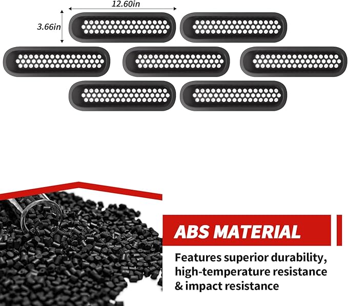 Front Grille Mesh Inserts fit for Jeep Wrangler JK & JKU 2007-2017 Black Grill Mesh Front Grille Guard Clip-on Trim Covers Exterior Accessories