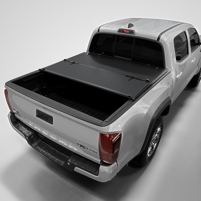 Low Profile Hard Folding Truck Bed Tonneau Cover Fits 2016-2023 Toyota Tacoma 5'1" Bed (60.5")