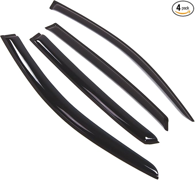TuningPros Outside Mount Window Vent Visors Rain Guards Compatible with Toyota Avalon Sedan 1995-2000 | Side Window Wind Deflectors Rain Shields | Smoke Tinted, 4 Pcs Set, DGWV-411