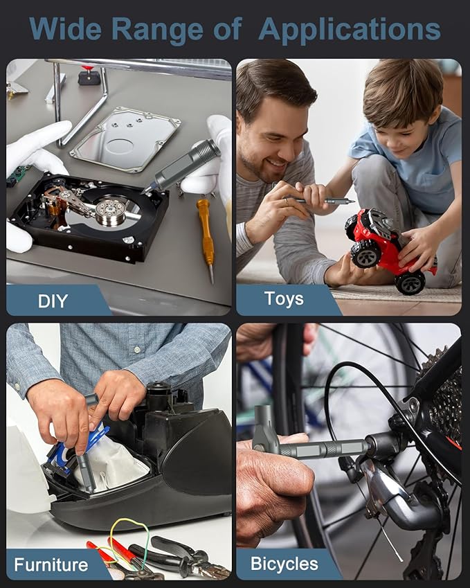 Upgraded 42 in 1 Magnetic Screwdriver Set, Ankilo DIY Ratchet Screwdriver Set Magnetic with 40 PCS Bits, Precision Repair Tool Kit for Tools Furniture Computer Bicycle Black for Christmas Gifts