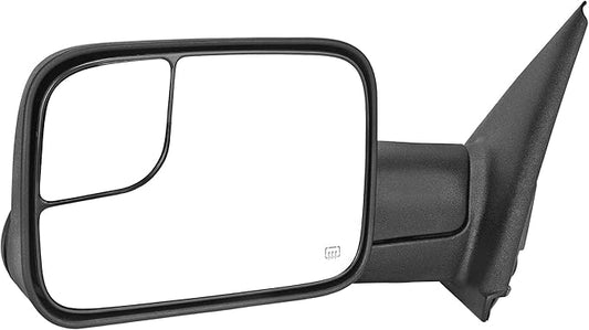 DWVO Side Towing Mirror Compatible with 2002-2008 Dodge Ram 1500, 2003-2009 Dodge Ram 2500 3500 Pickup Truck, Power Adjustable Heated, Manual Folding Flip-up Door Mirror