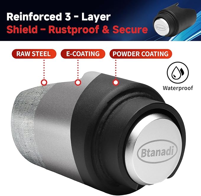 Trailer Lock Fits 2 Inch Coupler, Upgraded Heavy-Duty Steel Hitch Lock, Anti-Theft & Pry-Resistant for RV, Boat, Cargo Trailer (Silver)