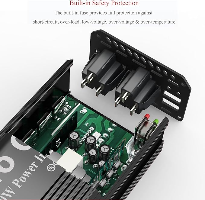 Pro Chaser 400W Car Power Inverter 12V DC to 110V AC Car Truck RV Inverter 6.2A Dual USB Charging Ports for Road Trips (USB C Adaptors Included) (Black)