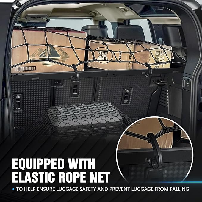 Rear Trunk Cargo Rack Basket Compatible with 2020 2021 2022 2023 2024 2025 Land Rover Defender, Interior Storage Luggage Carrier Tray Shelf Stand Organizer (Heavy Duty 350 LBS, Black)