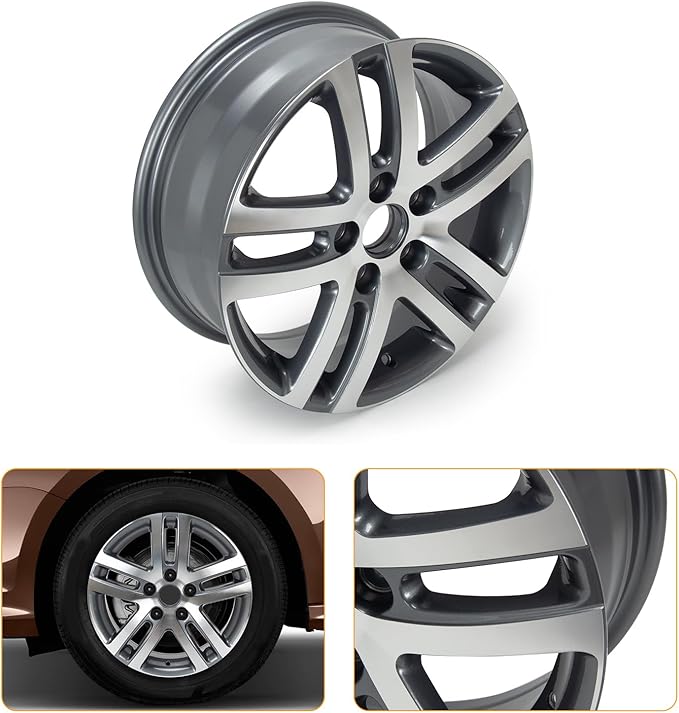 16'' x 6.5'' Aluminum Alloy Replacement for OE Wheel Rim Compatible with Jetta 2005-2018 - Direct Fit, Set of 4