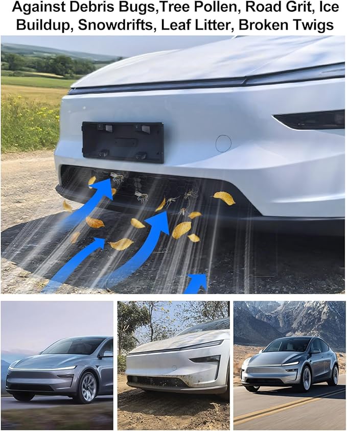 for Tesla Grille Mesh Inserts Model Y Juniper 2025 2026 Front Air Inlet Vent Grille Cover Replacement Vent Cover Model Y Accessories Abs Air Intake Protector Detachable Version