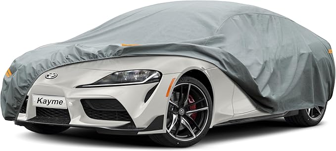 Kayme Heavy Duty Car Cover Custom Fit Toyota Supra (1979-2025) Waterproof All Weather for Automobiles, Full Exterior Covers Sun Rain UV Protection.（Deliver About 3-10 Days）