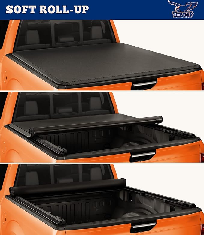TIPTOP Soft Roll-Up Tonneau Cover Truck Bed for 2009-2023 Ram1500 5.7ft Bed (67.4") with RamBox | TP1 |