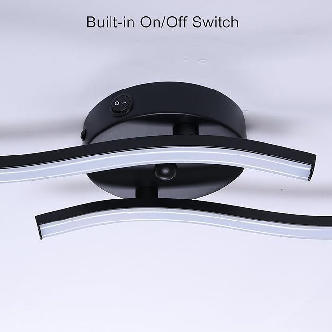 12V RV 16inch LED Ceiling Light Fixture, 12V RV Interior Light Fixture with On&Off Switch, 12Volt Wall Reading Light Fixture, Dimmable, 4000K for Motorhome Camper Trailer (no Need Assemble)