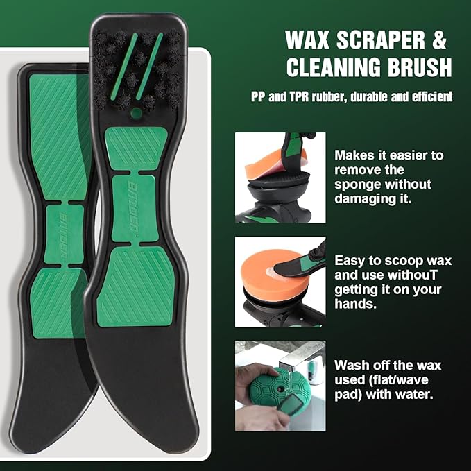 BATOCA 21V Cordless Polisher for Cars - 2.0Ah Lithium Battery Powered Car Buffer Kit, 4500RPM orbital with pads & Buffing Pads Cleaning Brush - Professional Auto Detailing Tool (Upgraded from S2)