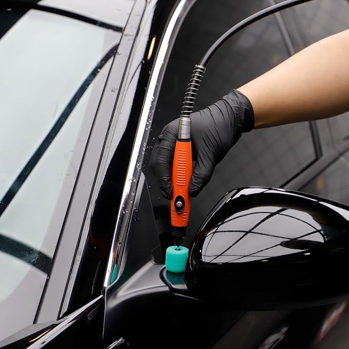 Mini Buffing Polishing Pads, 32Pcs Mini Detail Polisher Pads Use On Rotary Tools,Cordless Electric Drill, Polisher Tool for Tight Area Detailing Polishing Waxing and Sealing Glaze -HTDEPMIXUS