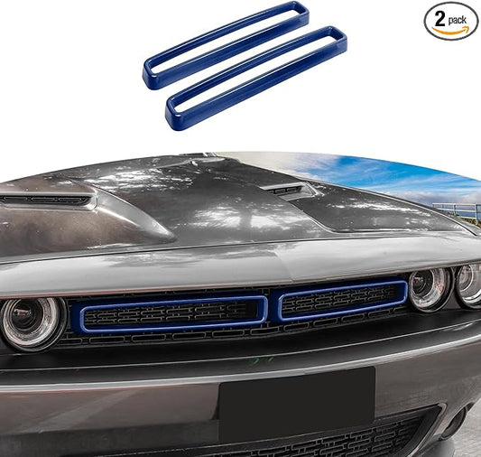 for Challenger Grille Insets Trim Cover Fit for Dodge Challenger 2015-2023 Blue Exterior Accessories 2pcs