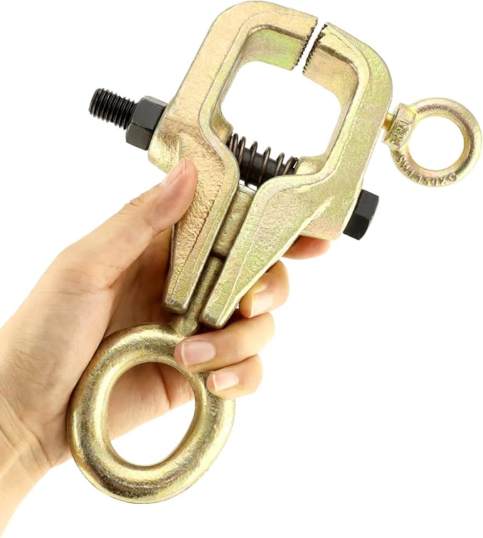 QWORK Auto Body Repair Pull Clamp, 5 Ton Top and Straight 2 Way Auto Body Clamps, Self Tightening Frame Pull Clamp for Automotive Car Vehicle Body Repair