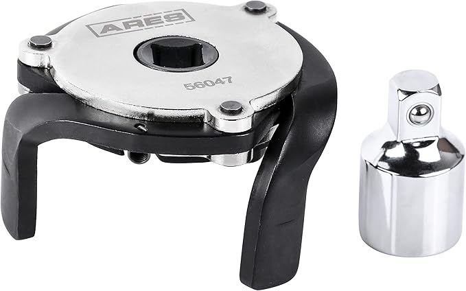 ARES 56047 – Adjustable Magnetic 3-Jaw Oil Filter Wrench – 2 3/8-Inch to 3 7/8 Inch (60mm to 98mm) Range – Use with 3/8 or 1/2-Inch Drive Ratchets