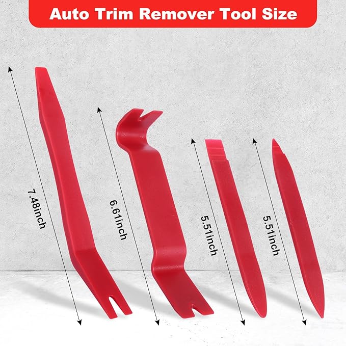 7 Pcs Auto Trim Removal Tool with Plastic Pry Tool, Automotive Car Trim Rivet Clip Removal Tool for Door Panel Dashboard Body, Auto Upholstery Car Fastener Clip Pliers Remover Tools Repair Kit