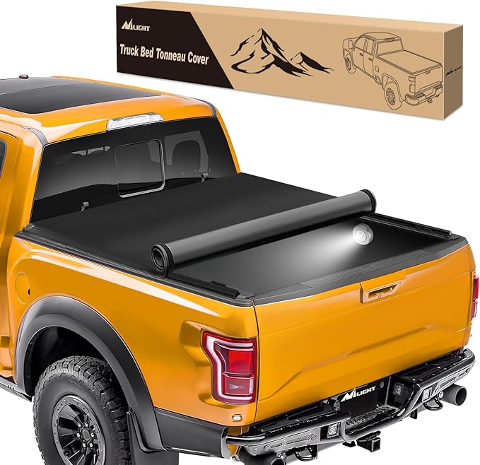Nilight Soft Roll Up Truck Bed Tonneau Cover Compatible with Ford F150 2015 2016 2017 2018 2019 2020 2021 2022 2023 2024 2025 6.5ft Bed Cover