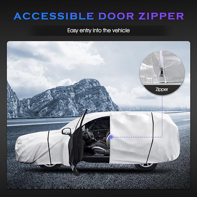 Car Cover Custom Fit for Honda CRV 1997-2025,Toyota RAV4 1996-2025,6 Layers Truck Cover Waterproof All Weather for Automobiles,Outdoor Full Exterior Cover,Rain, Sun, Wind Protection,Silver