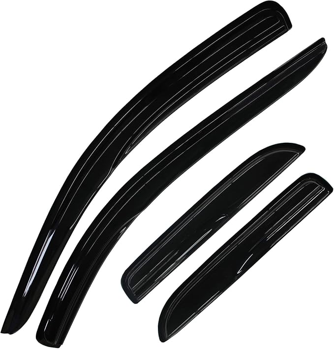 Smoke Window Visors Compatible with Dodge 2002-2008 Ram 1500/2003-2009 Ram 2500/3500 Quad Cab Sun Rain Guards Wind Deflectors 94623