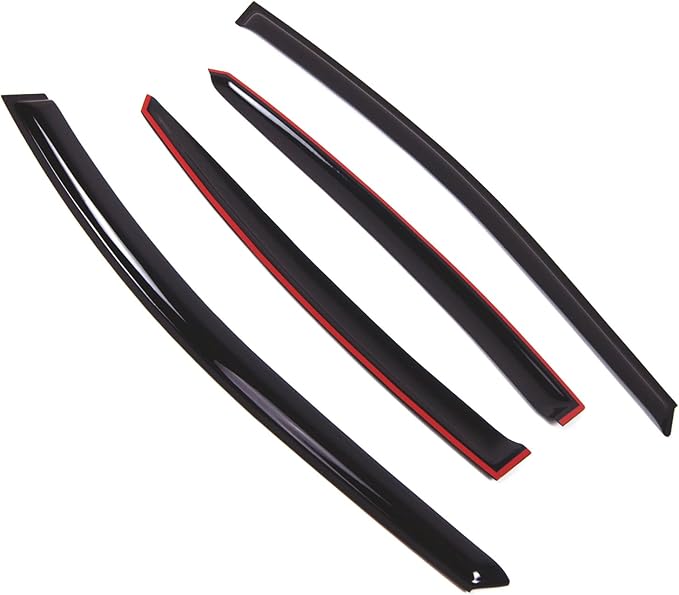 TuningPros Outside Mount Window Vent Visors Rain Guards Compatible with Hyundai Elantra 2011-2016 | Side Window Wind Deflectors Rain Shields | Smoke Tinted, 4 Pcs Set, DGWV-586