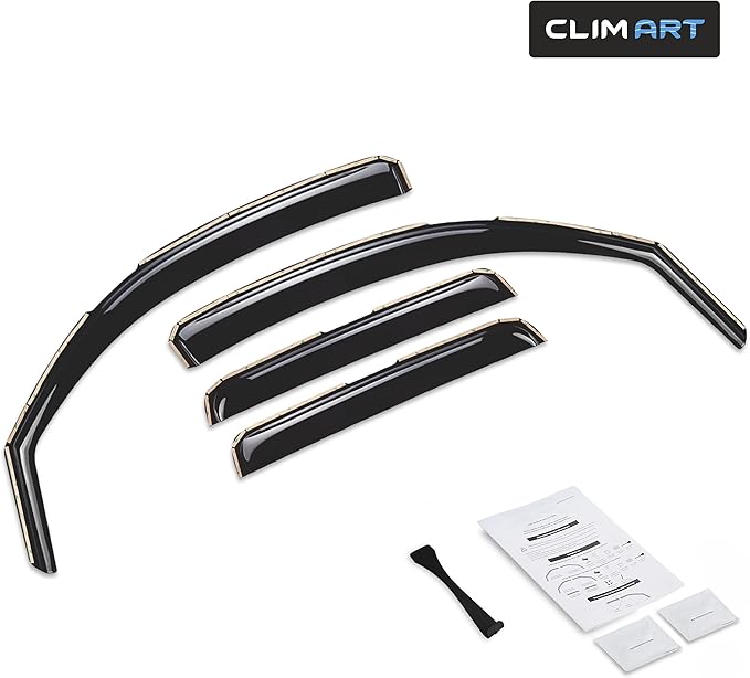 CLIM ART in-Channel Incredibly Durable Rain Guards for Toyota Tacoma 2005-2015 Double Cab, Original Window Deflectors, Vent Deflector, Vent Window Visors, Truck Accessories 4 pcs- 605085LP