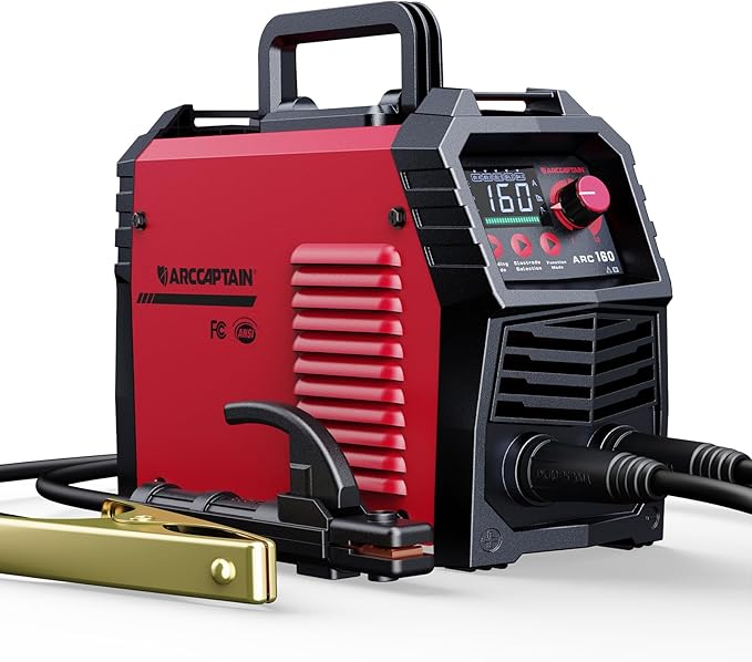 ARCCAPTAIN Upgraded 110V/220V Stick Welder, [Large LED Display] 160A ARC/Lift TIG Welding Machine with Synergic Control, IGBT Inverter Portable MMA Welder Machine with Hot Start/Arc Force