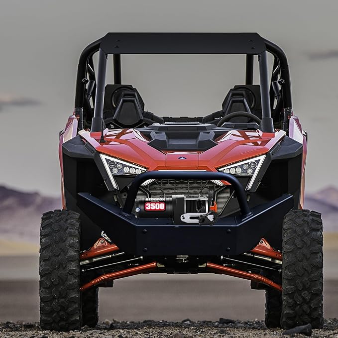 3500lb Electric Power Winch Kit Synthetic Rope Waterproof IP65 with Wireless Remote Control and Mini Rocker Switch for ATV UTV Towing, Off-Road Recovery Applications