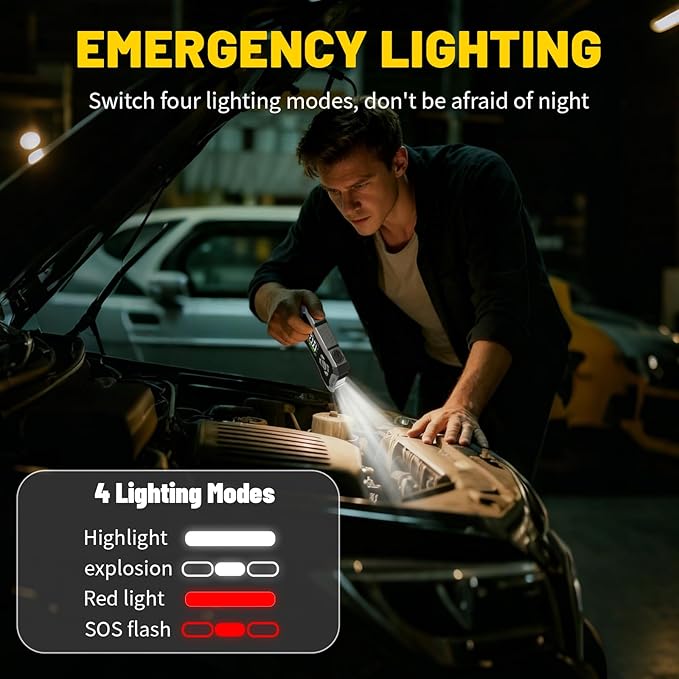 Car Jump Starter with Air Compressor,4000A Car Battery Jump Starter,150PSI Portable Tire Inflator,12V Jump Box Battery Pack (8L Gas 6L Diesel Engine) Car Battery Charger,LED Light,and Jumper Cables